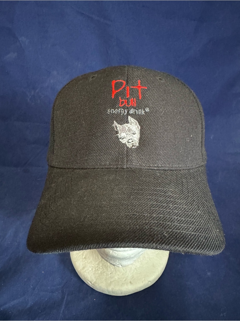 Pit Bull Energy Drink Hat Black Hook & Loop Closure 100% Acrylic